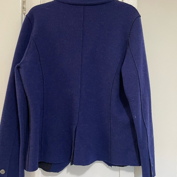 Eileen Fisher Double knit Felt Wool Military Style Blazer size Large - Picture 6 of 7